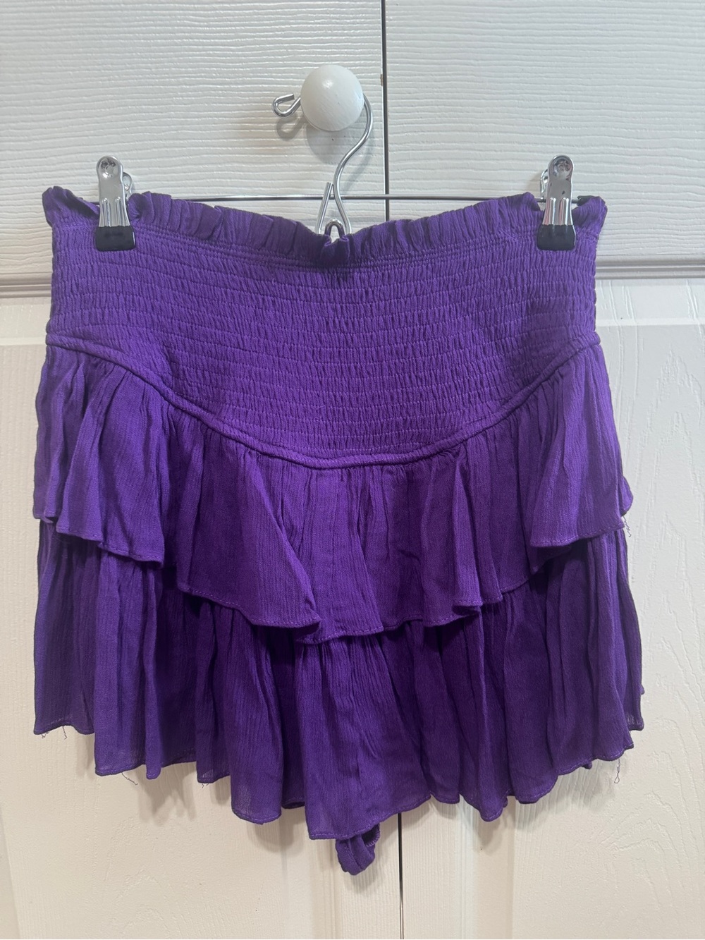 Mustard Seed Purple Tiered Ruffle Mini Skirt